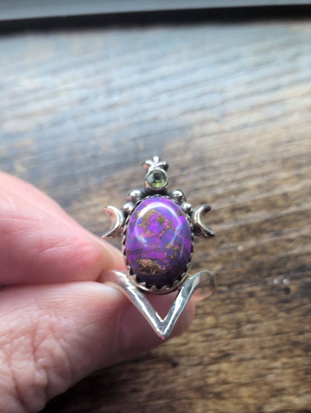 Sterling Silver Purple Turquoise Statement Ring